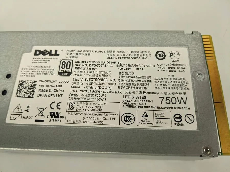 Блок питания Dell 750W Power Supply D750P-S0 DPS-750TB-1 A FN1VT