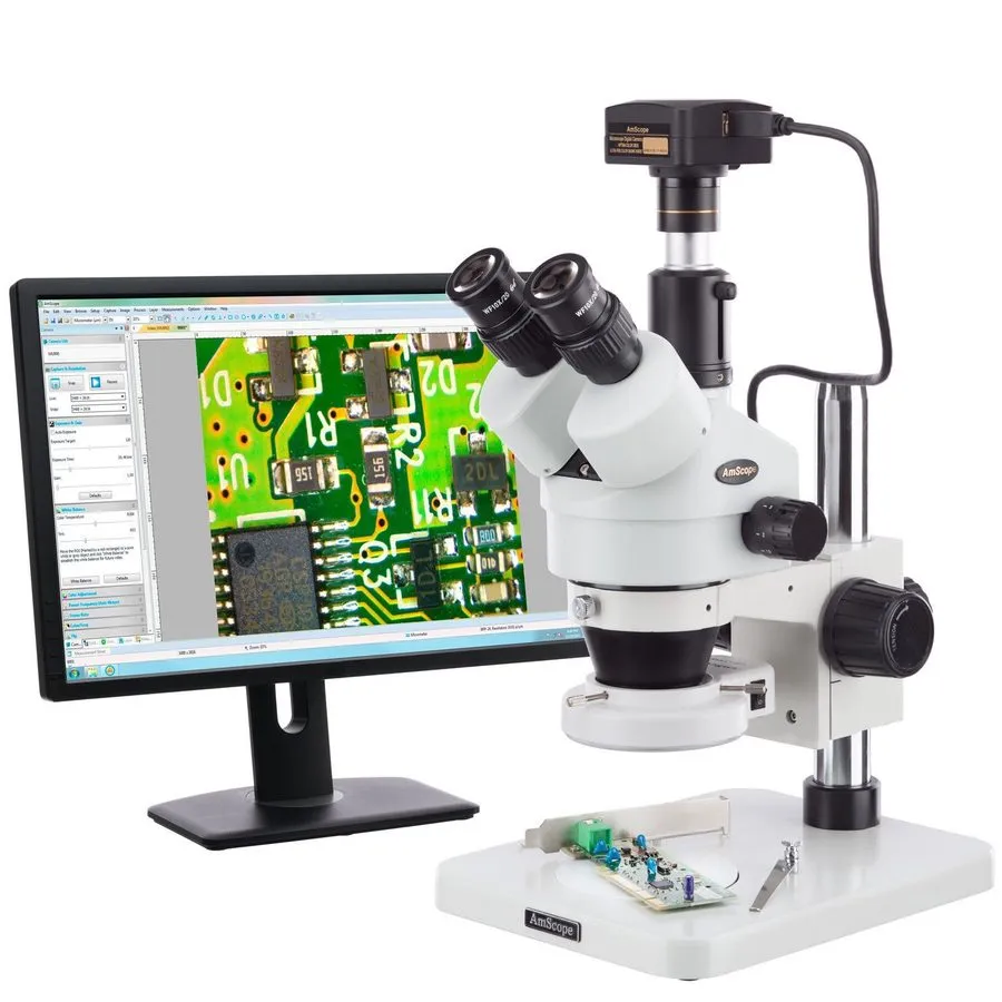 Логический анализатор AmScope 7X-45X Surface Inspection 144-LED Zoom Stereo Micr