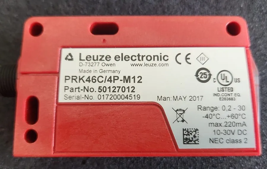 Фотоэлектрический датчик LEUZE PRK46C/4P-M12 Photoelectric Sensor