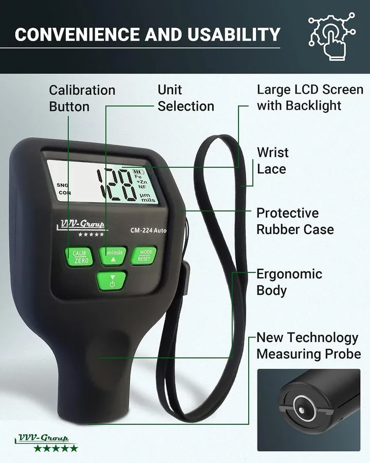 Толщиномер Paint Thickness Gauge CM-224 Auto Digital Coating Thickness Meter — фото лота 2