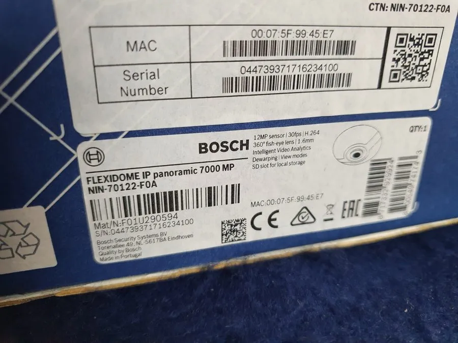 Камера Bosch NIN-70122-FOA Flexidome IP Panoramic 7000 12MP Camera 360º IVA