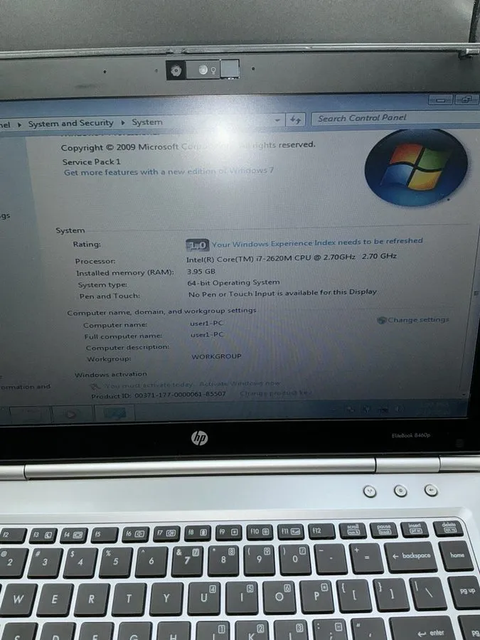 Док-станция HP EliteBook 8460p 14" i7-2620M 4GB Windows 7 Laptop w/ Docking Stat — фото лота 1