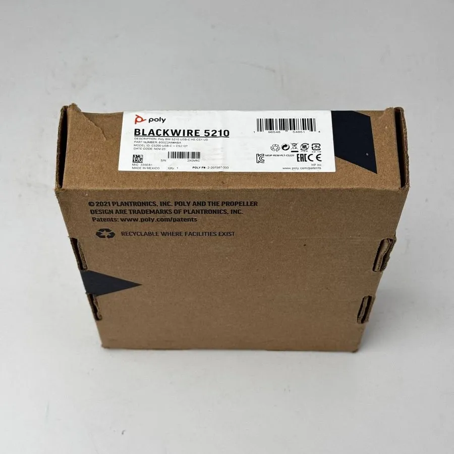 VoIP-шлюз Plantronics Headset Poly C5210T Blackwire 5200 Series 3.5mm Monoaural 
