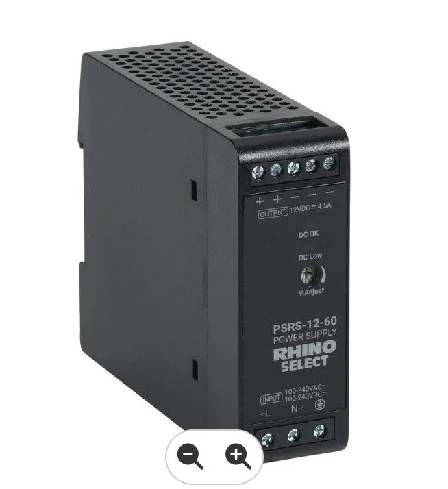 Блок питания RHINO SELECT PSRS-12-60 12VDC 4.5A 60W DIN Rail Power Supply — фото лота 1