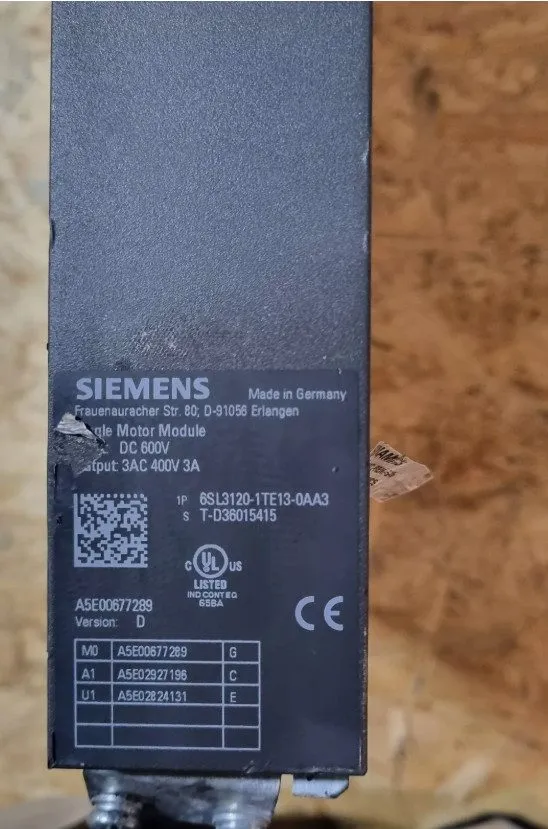Частотный преобразователь Siemens 6SL3120-1TE13-0AA3 SINAMICS S120 Single Motor — фото лота 2