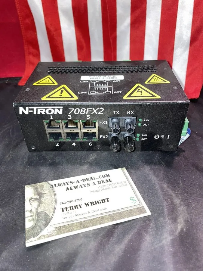 Коммутатор N-Tron 708FX2-ST Industrial Ethernet Switch 8-Port 10-30VDC Marine — фото лота 1