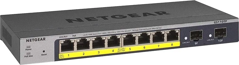 Коммутатор NetGear ProSafe (GS110TP-100NAS) 8-Ports External Ethernet Switch
