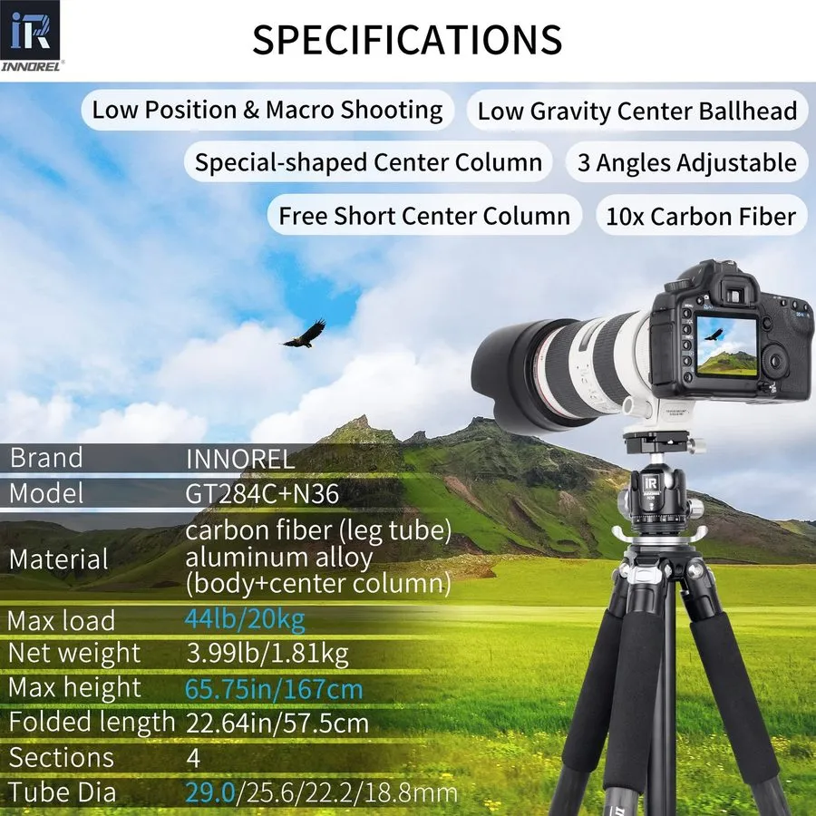 Фотокамера Carbon Fiber Tripod-GT284C Professional Compact Tripod — фото лота 1