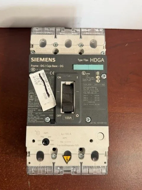 Автоматический выключатель Siemens NDX3B100 NDGA 100 Amp 600 VAC Circuit Breaker