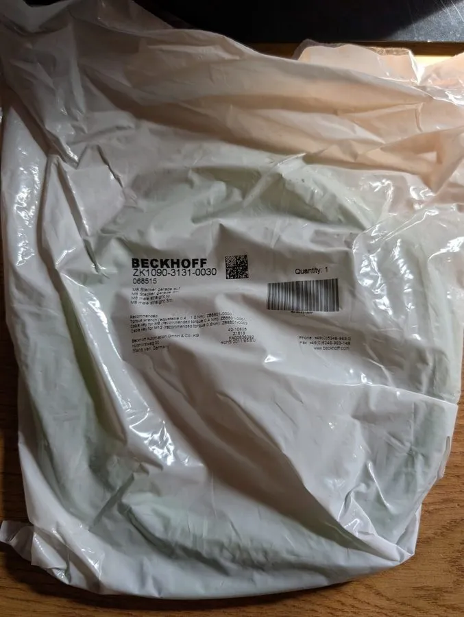 ПЛК Beckhoff ZK1090-6363-0030 EtherCAT M8 PLC Cable Assembly 3 m Green — фото лота 1