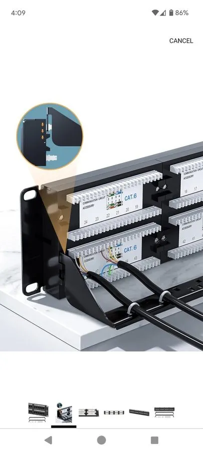 Патч-панель 48 Port Patch Panel 19" Rack Mount Cat-5/6 Wire Management — фото лота 1