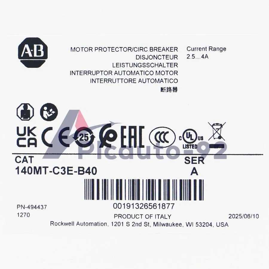 Автоматический выключатель 140MT-C3E-B40 AB MOTOR PROTECTION CIRCUIT BREAKER