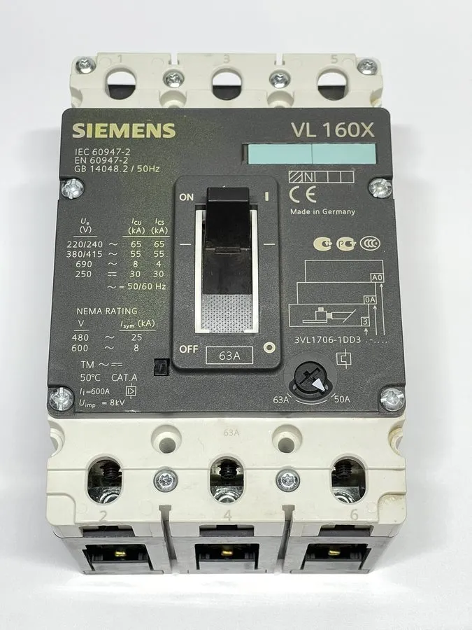 Автоматический выключатель Siemens Circuit Breaker 3VL1706-1DD33-0AA0 VL160X N 6 — фото лота 2