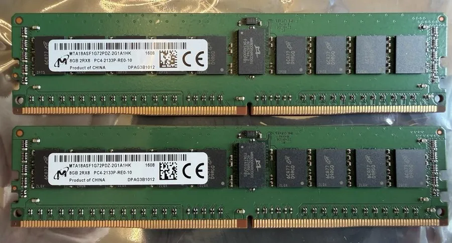 Модуль памяти Micron 8GB DDR4-2133 PC4-17000 2Rx8 ECC REG RDIMM MTA18ASF1G72PDZ-