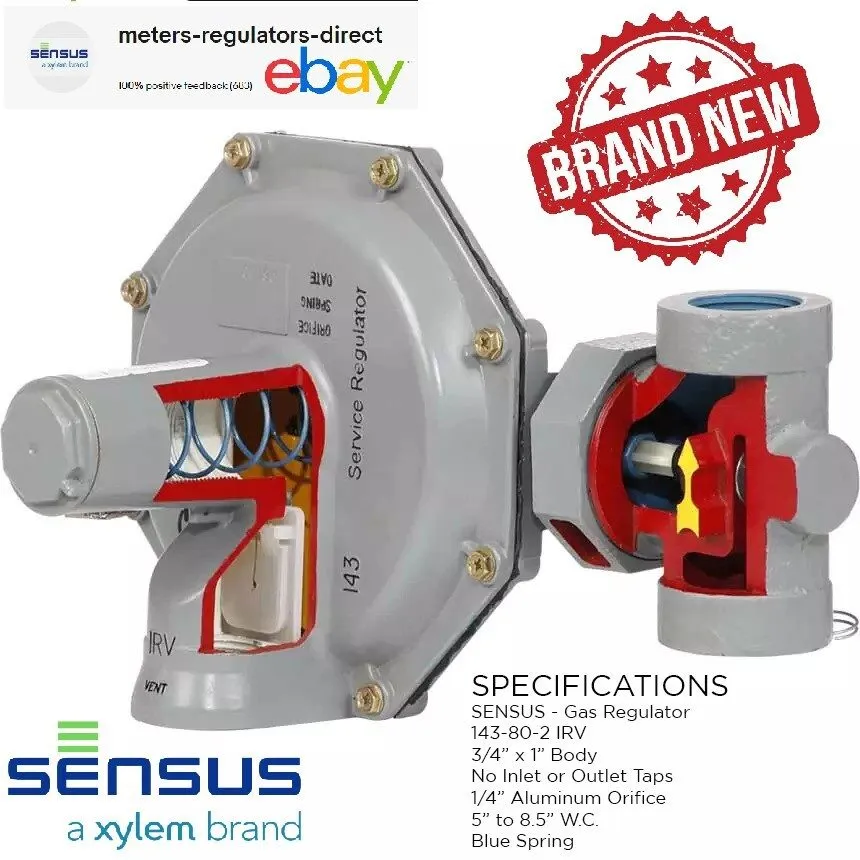 Трубопроводная арматура Sensus 143-80-2 1" NPT Gas Pressure Regulator 3/16" Orif