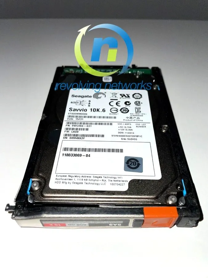 Жёсткий диск EMC 005050211 600GB 10K SAS 2.5 6G HDD 51/52/53 — фото лота 1