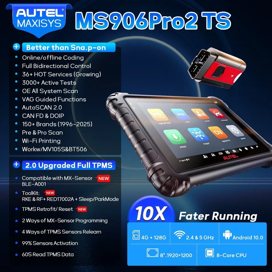 Диагностический сканер Autel MaxiSys MK906S PRO2-TS Car Diagnotic Scanner TPMS P