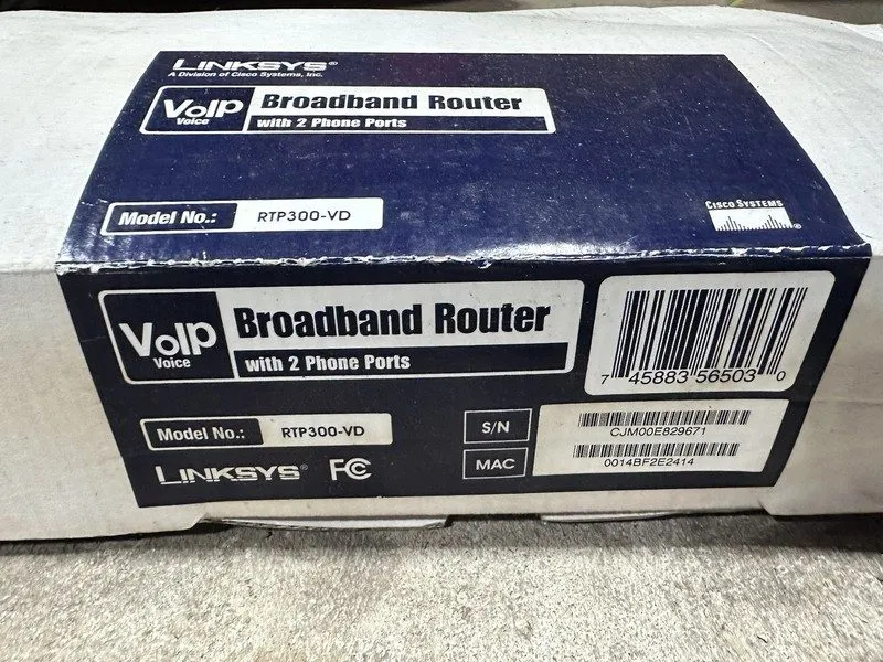 Маршрутизатор Linksys Cisco VoIP Broadvand Router 2 Phone Ports RTP300 Ethernet