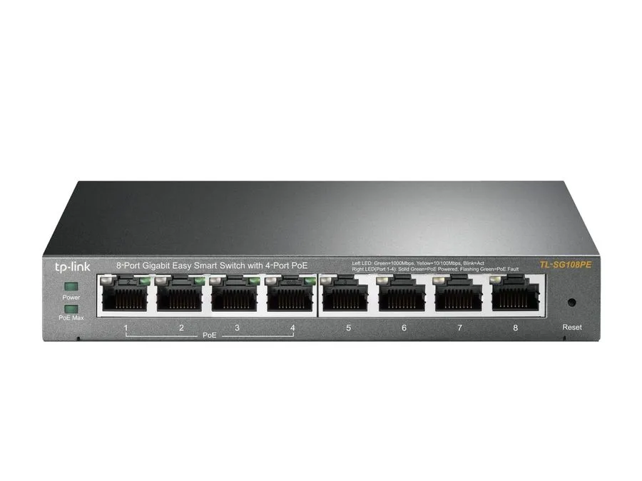 Коммутатор TP-Link 8-Port Gigabit Easy Smart Switch with 4-Port PoE TLSG108PE