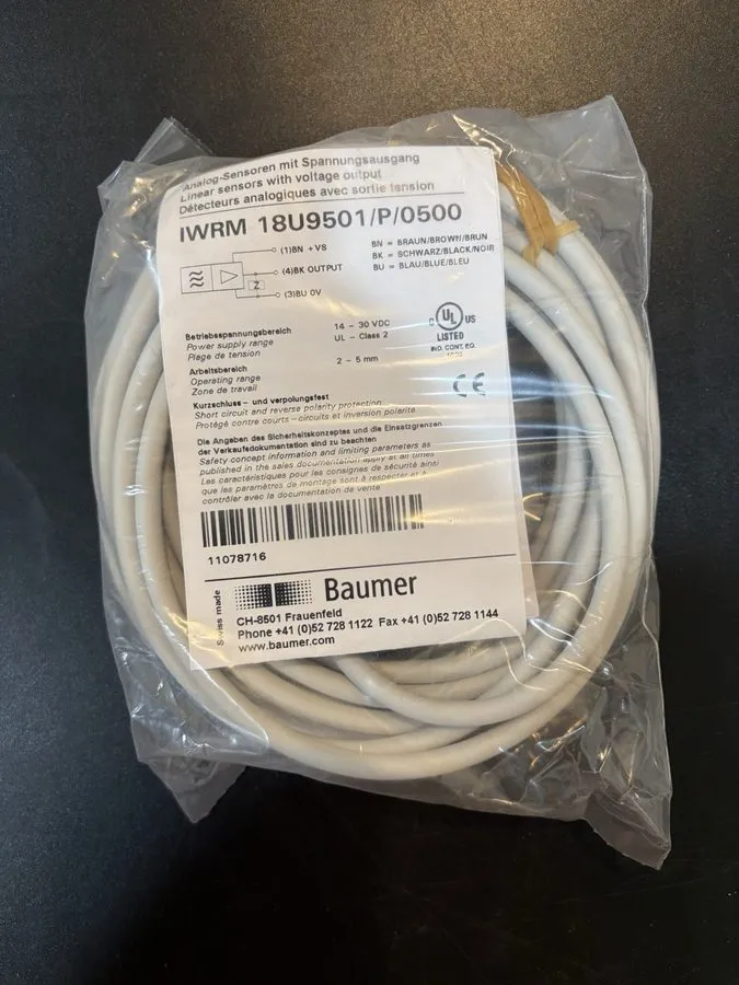 Датчик приближения Baumer IWRM 18U9501/P/0500 Inductive Proximity Sensor — фото лота 1