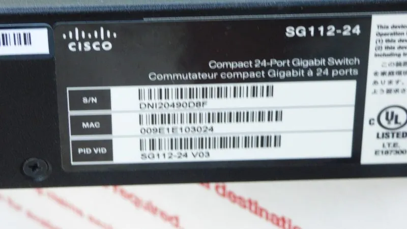 Коммутатор Cisco Compact 24-Port Gigabit Unmanaged Network Switch SG112-24 — фото лота 3