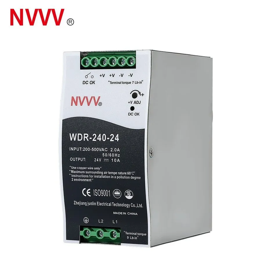 Блок питания MEAN WELL WDR-240-24 240W 24V 10A DIN Rail Industrial Power Supply