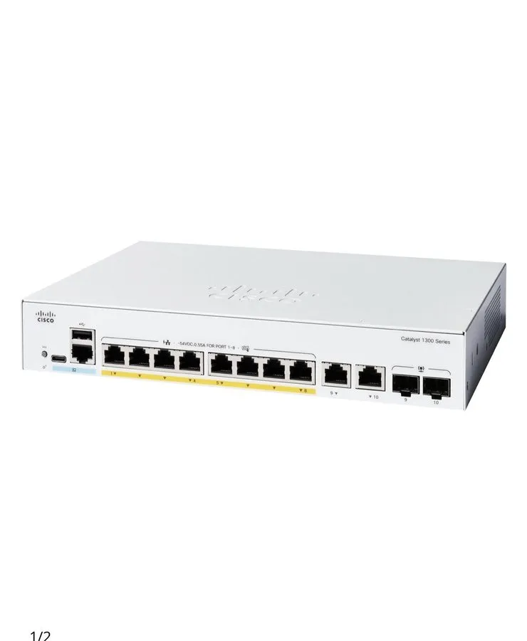Коммутатор Cisco C1300-8P-E-2G Catalyst 8-Port Gigabit PoE+ Switch