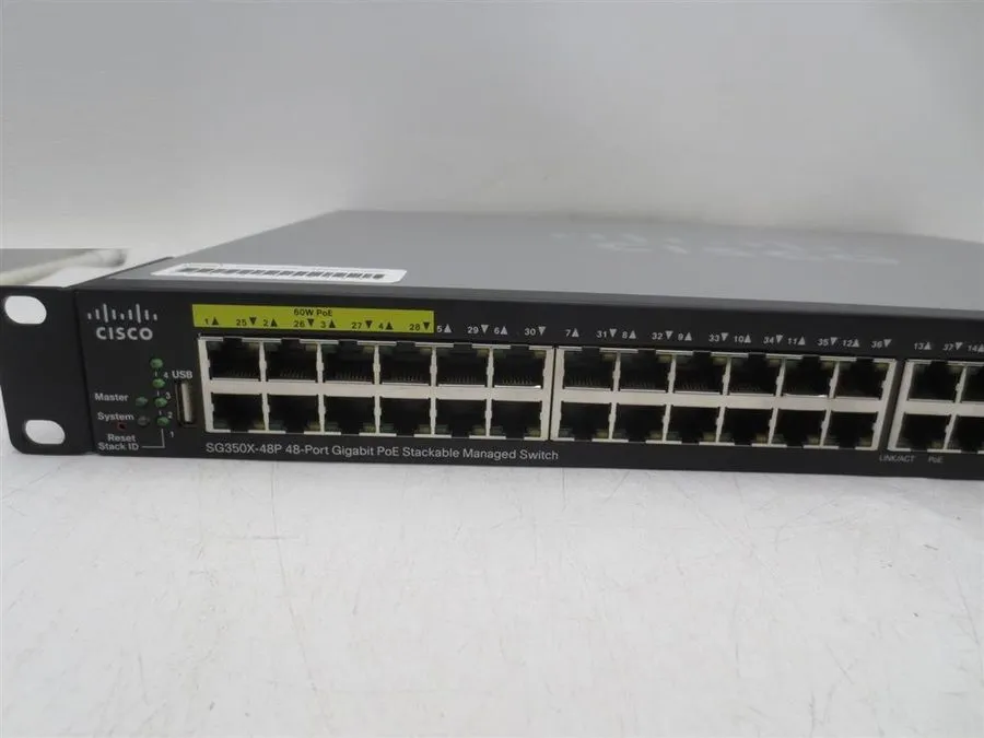 Коммутатор Cisco SG350X-48P-K9 48-Port Gig PoE+ Managed Switch 4x 10G Uplink Sta