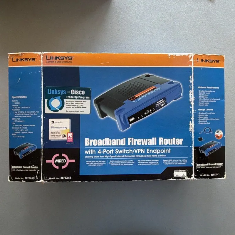 Маршрутизатор Cisco Linksys BEFSX41 Broadband Firewall Router 4-Port 10/100 — фото лота 1