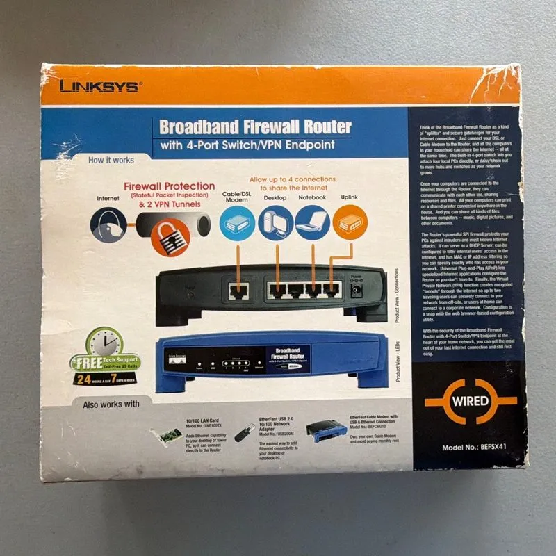 Маршрутизатор Cisco Linksys BEFSX41 Broadband Firewall Router 4-Port 10/100 — фото лота 2