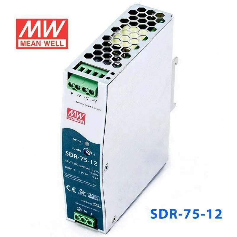 Блок питания Mean Well SDR-75-12 75W 12V DC Industrial DIN Rail Power Supply