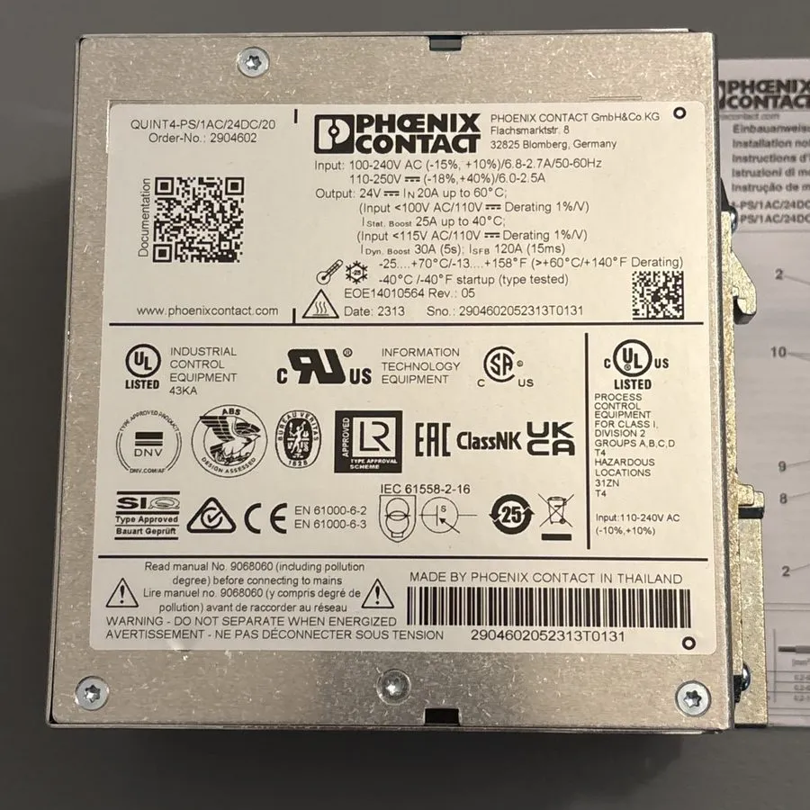 Блок питания Phoenix Contact QUINT4-PS/1AC/24DC/20 24VDC 20A Power Supply 290460
