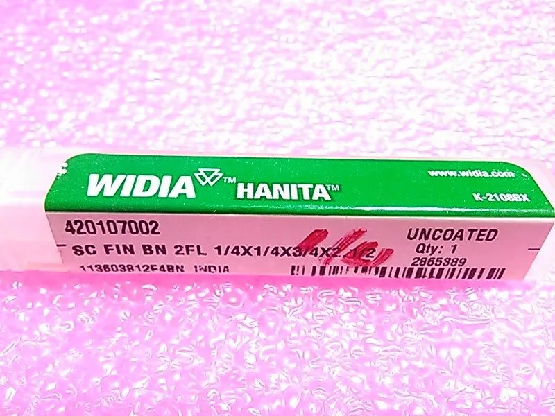 Режущий инструмент WIDIA HANITA 1/4" Solid Carbide Ball nose Finishing 2-Flute E — фото лота 2