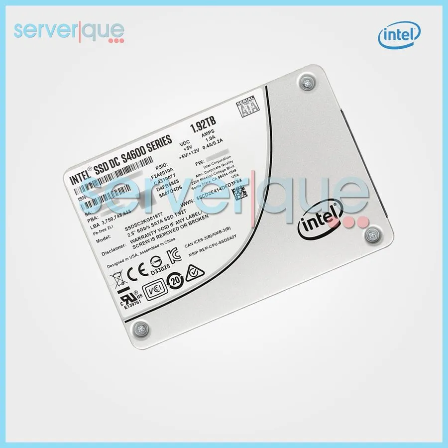 SSD-накопитель Intel DC S4600 1.92TB 2.5" Enterprise SATA SSD SSDSC2KG019T7 Dell