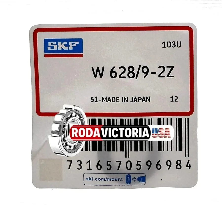 Подшипник SKF W628/9 ZZ Deep Groove Ball Bearing, Metal Shielded 9x17x5 mm