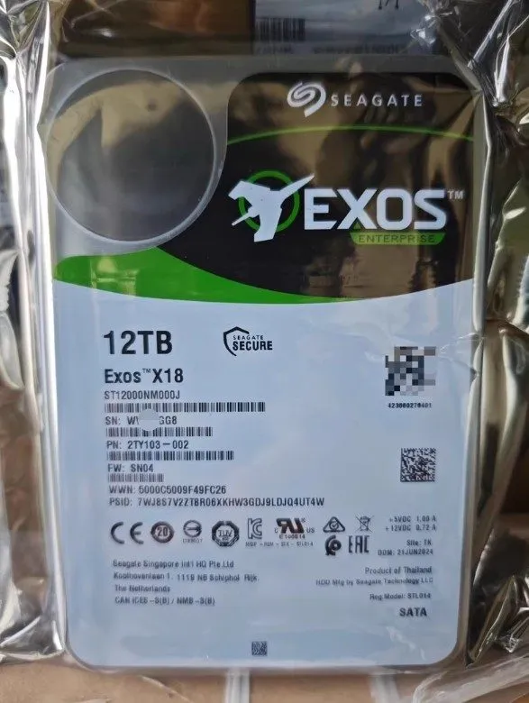 Жёсткий диск Seagate Exos X18 12TB ST12000NM000J Hard Drive SATA 7200RPM 3.5" SM