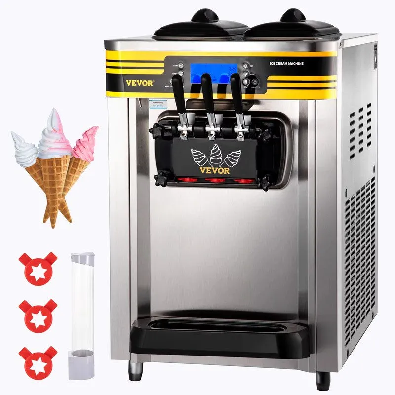 Оборудование для общепита VEVOR Commercial Ice Cream Machine 2200W 3-Flavor Soft