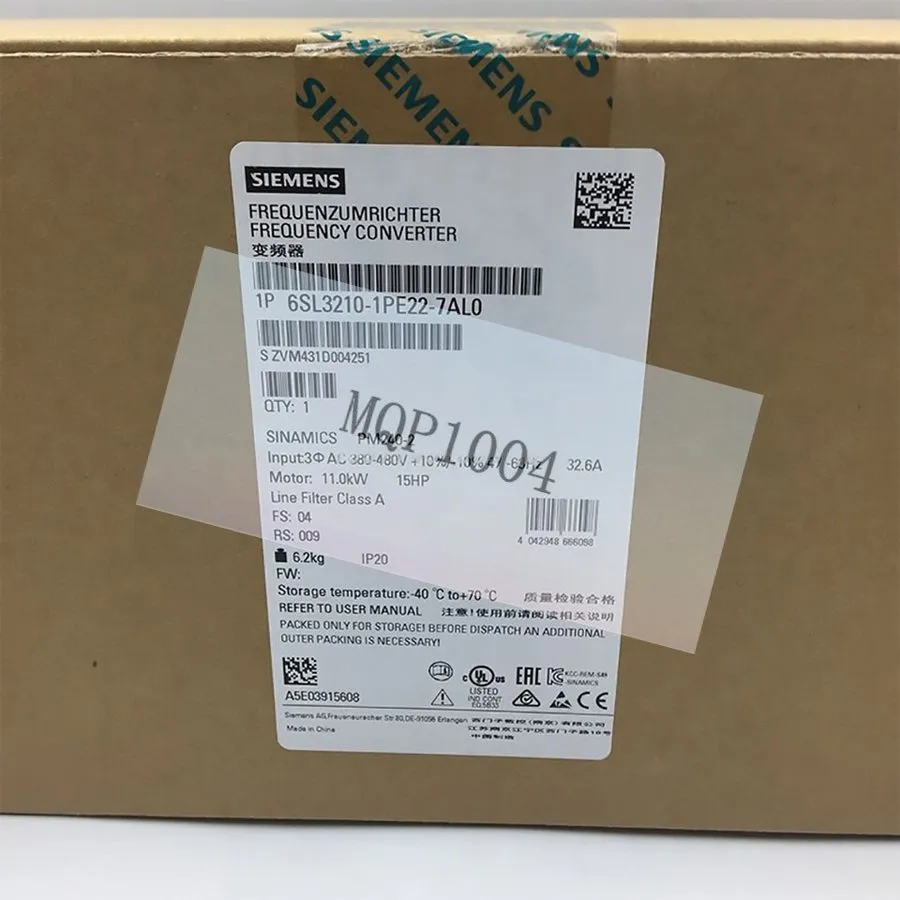 Частотный преобразователь Siemens SINAMICS G120 6SL3210-1PE22-7AL0