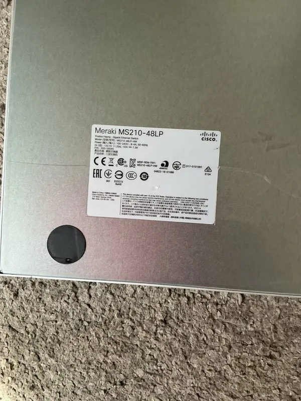 Коммутатор Cisco Meraki MS210-48LP 48-Port Gigabit PoE Cloud Managed Switch UNCL — фото лота 4