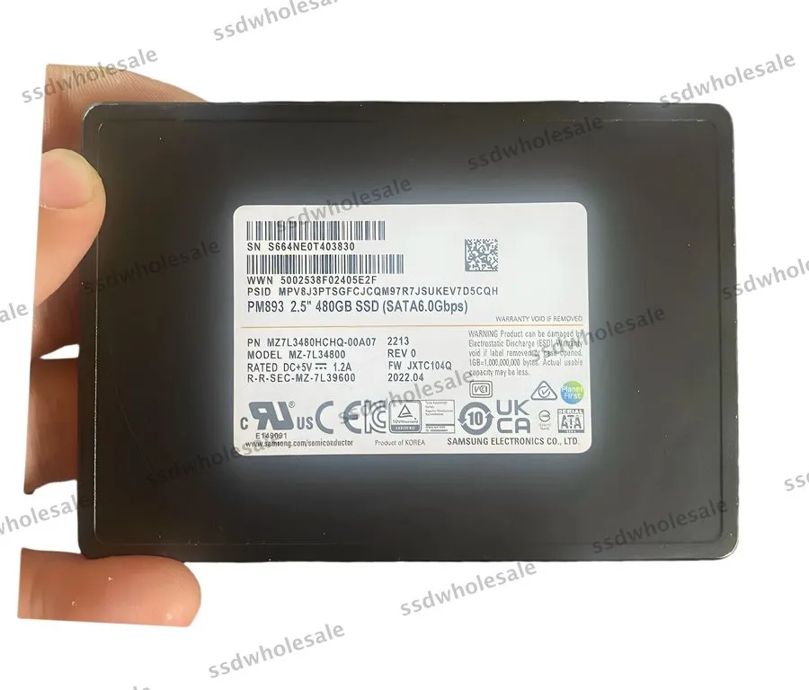 SSD-накопитель Samsung MZ7L3480HCHQ-00B7C PM893 480GB SATA 6Gb/s V6 2.5" 7mm SSD