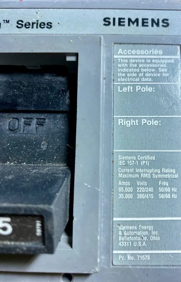 Автоматический выключатель Siemens FXD63B175 ITE Sentron Circuit Breaker 175A, 6 — фото лота 2