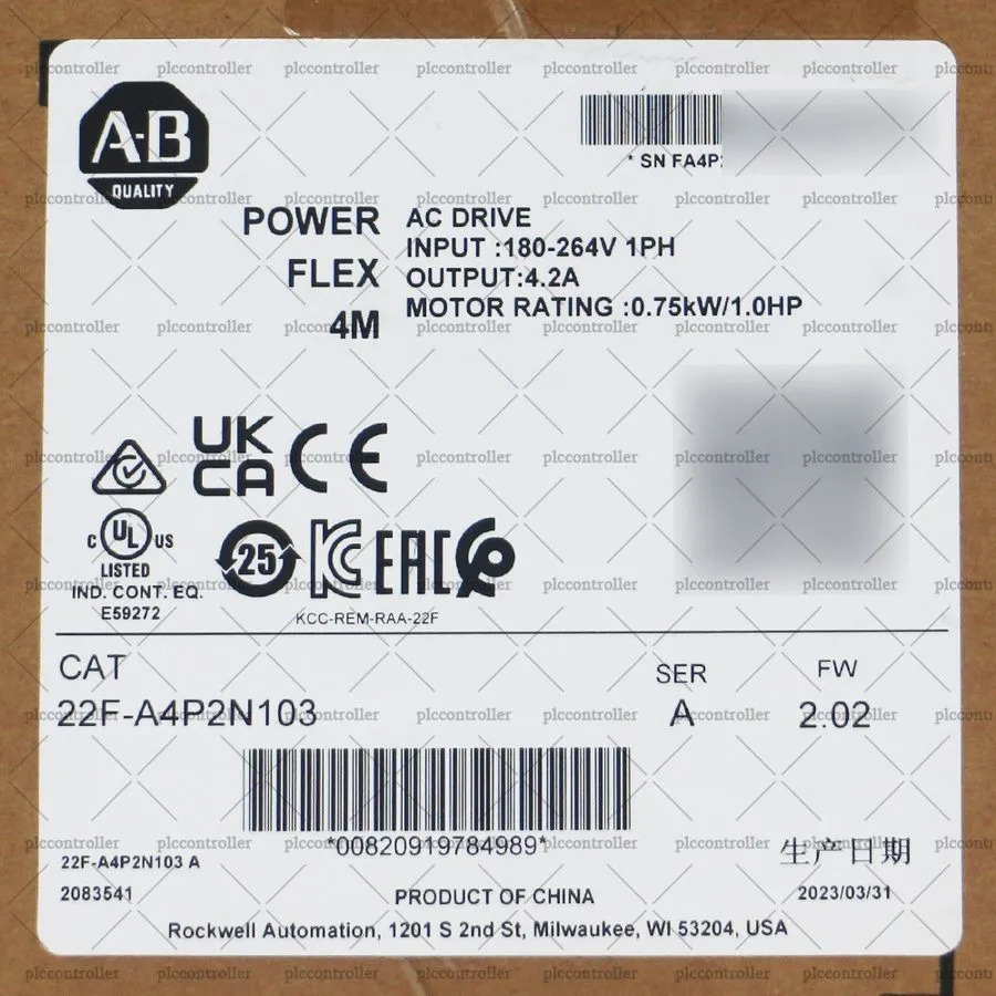 Частотный преобразователь Allen Bradley 22F-A4P2N103 PowerFlex 4M AC Drive 0.75