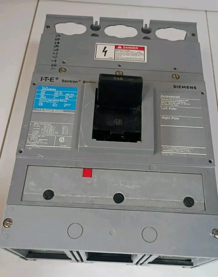 Автоматический выключатель Siemens ITE Sentron JXD22B350 Circuit Breaker 350A 3  — фото лота 1