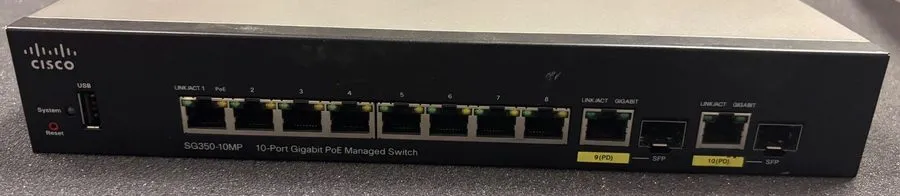 Коммутатор Cisco SG350-10MP 10-port Gigabit PoE+ Managed Switch