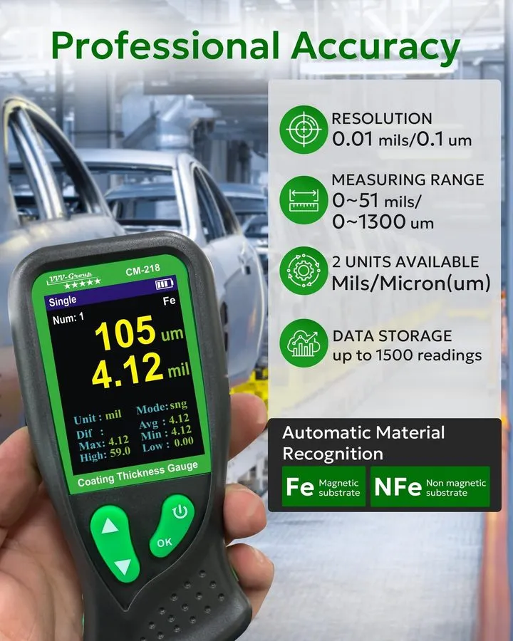 Толщиномер Digital Coating Thickness Gauge CM-218 Mil Micron Paint — фото лота 1