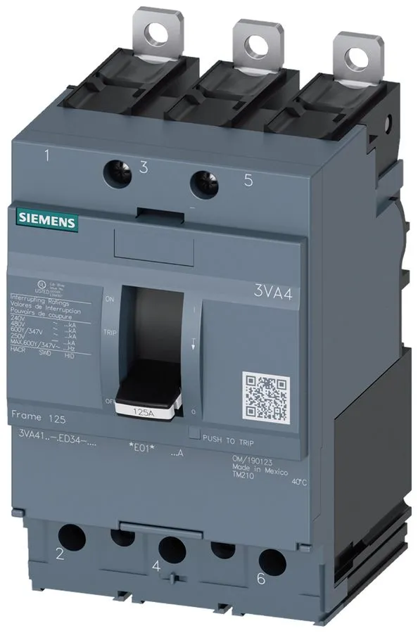 Автоматический выключатель SIemens 3VA4195-4ED34-0AA0 15A 480v 25kA 3P Bolt-on C