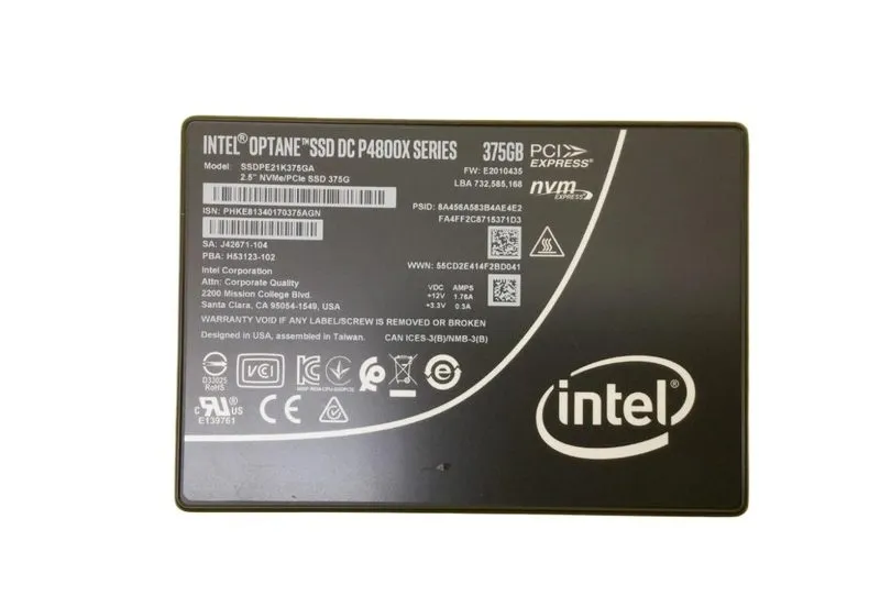 SSD-накопитель Intel Optane P4800x 375GB SSD U.2 NVME PCIE HP SSDPE1K375GAP1 Sol — фото лота 1