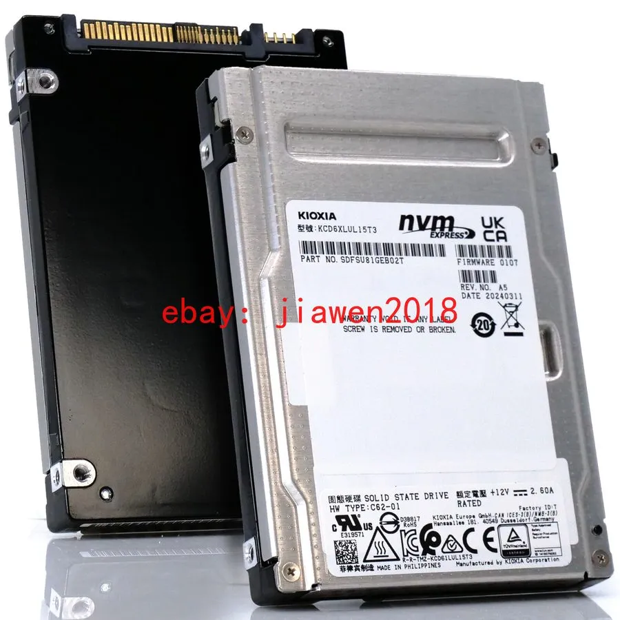 SSD-накопитель Kioxia CD6 KCD6XLUL15T3 15.36TB PCIe Gen 4.0 X4 8GB/s 1DWPD U.2 N