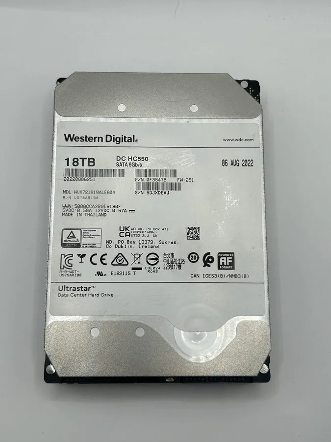 Жёсткий диск Western Digital Ultrastar DC HC550 18TB Internal 7.2K SAS 6GB/s 3.5