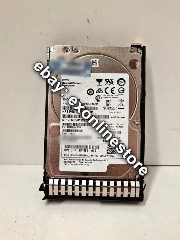 Жёсткий диск HPE 781516-B21 781577-001 600GB 12G SAS 10K 2.5" SFF SC HDD Hard Dr — фото лота 1